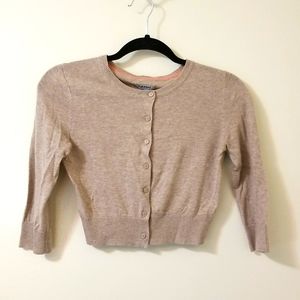 NWOT beige cropped cardigan